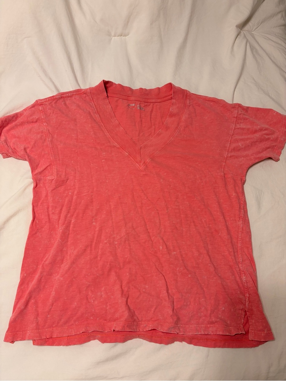 aerie Coral V-Neck Short Sleeve Tee